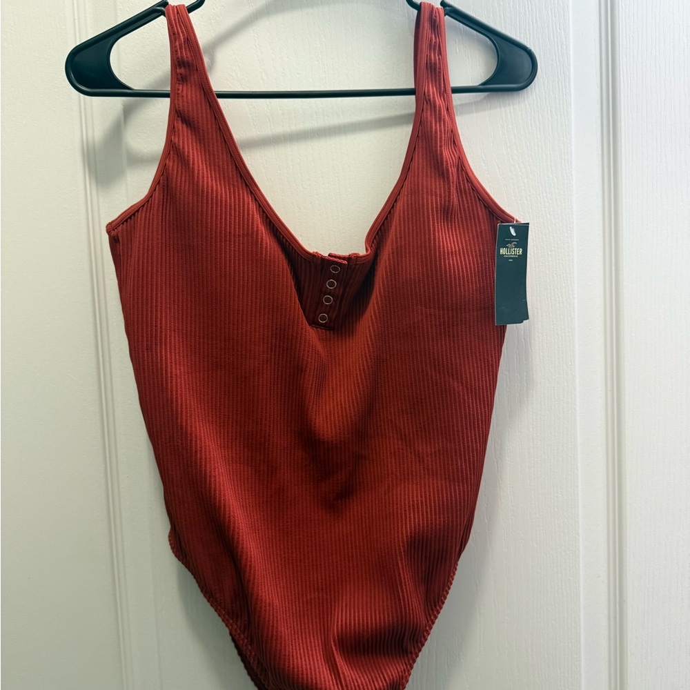 Hollister Burgundy One Piece Swimsuit with open back